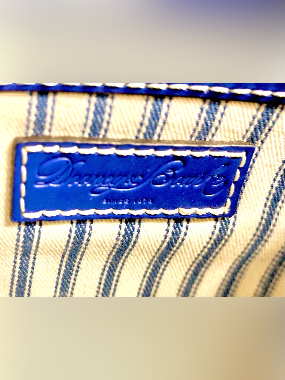 Dooney & Bourke Blue Leather Tote with Front Zip Pocket - Picture 6 of 16